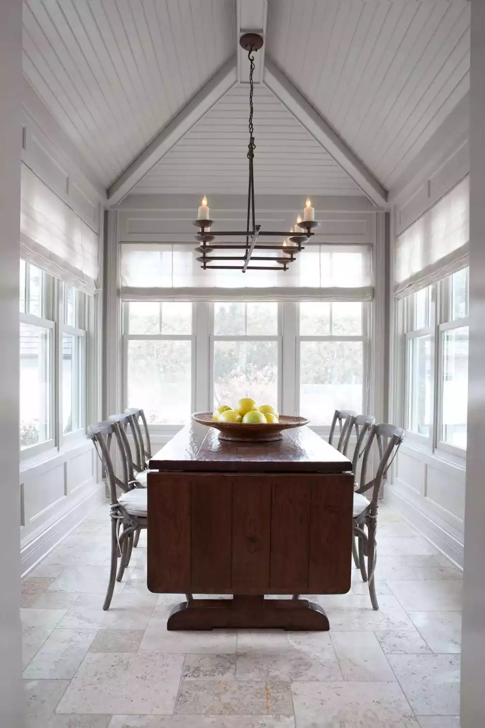 Beadboard ceiling simple dining room