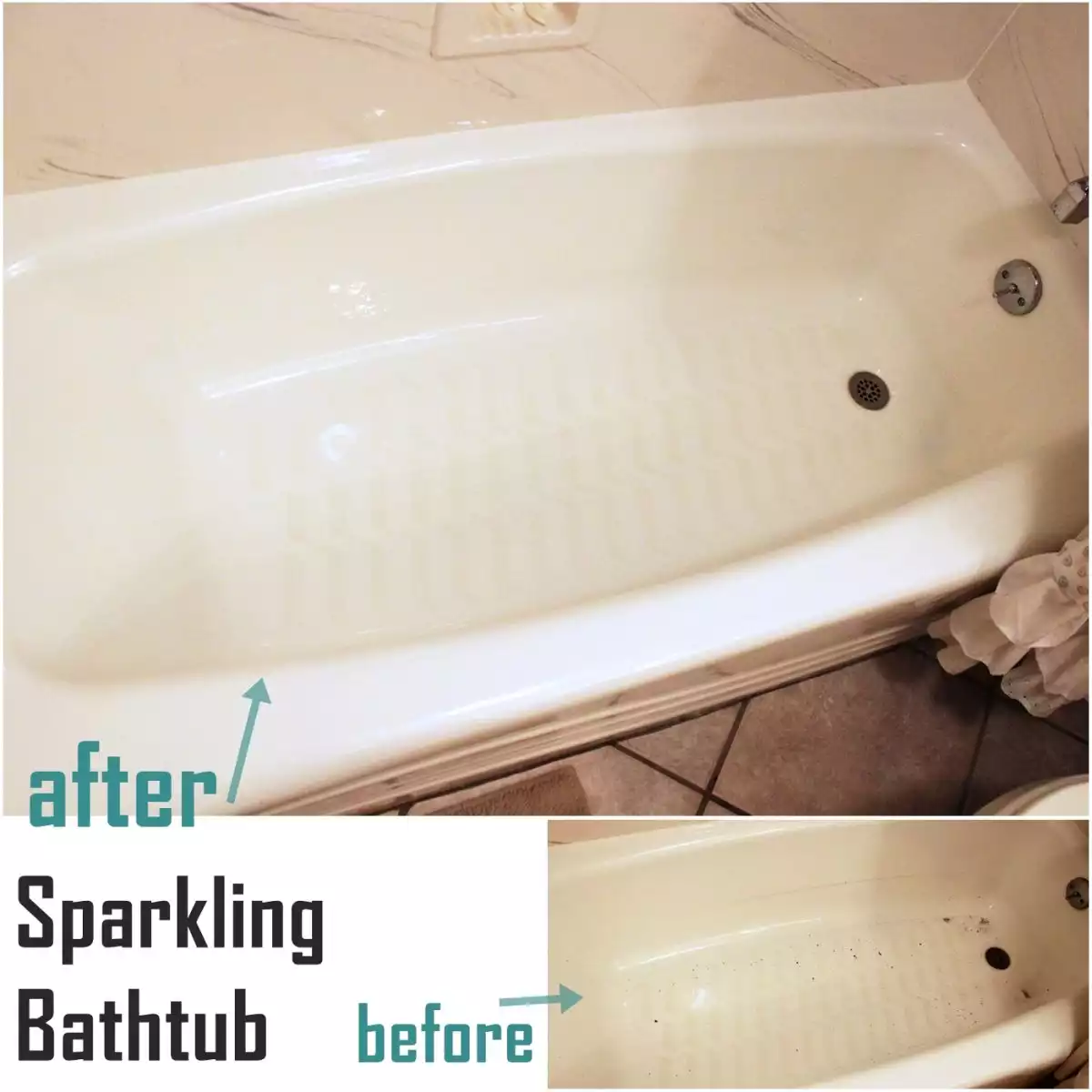Before and after cleaning process
