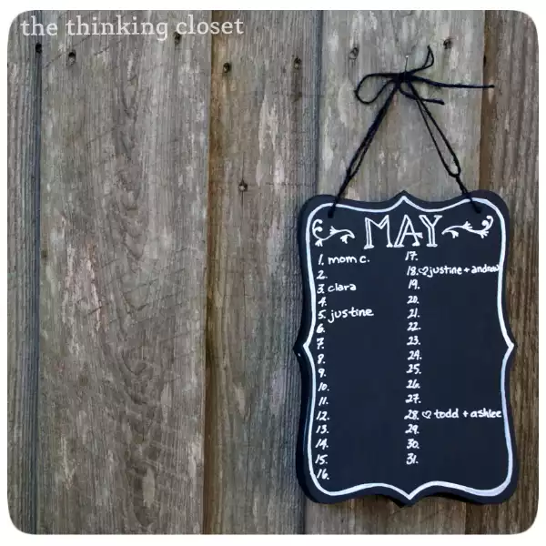 Birthday aniversary calendar