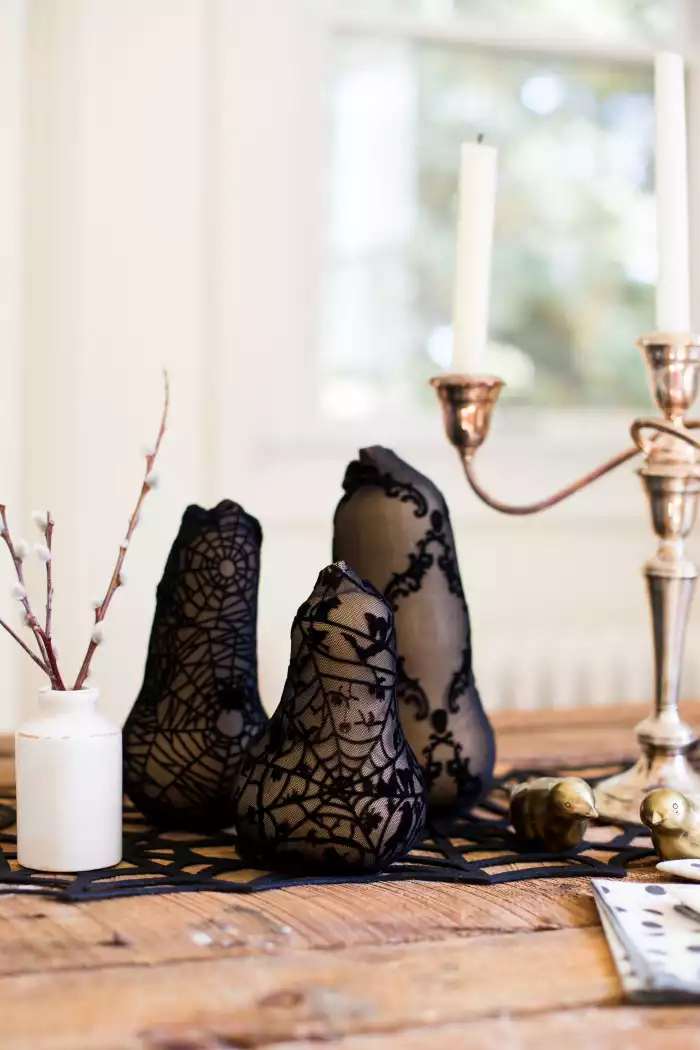 Black lace fruit decor