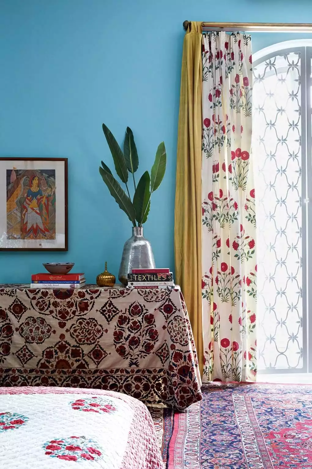 Block printed boho bedroom curtains