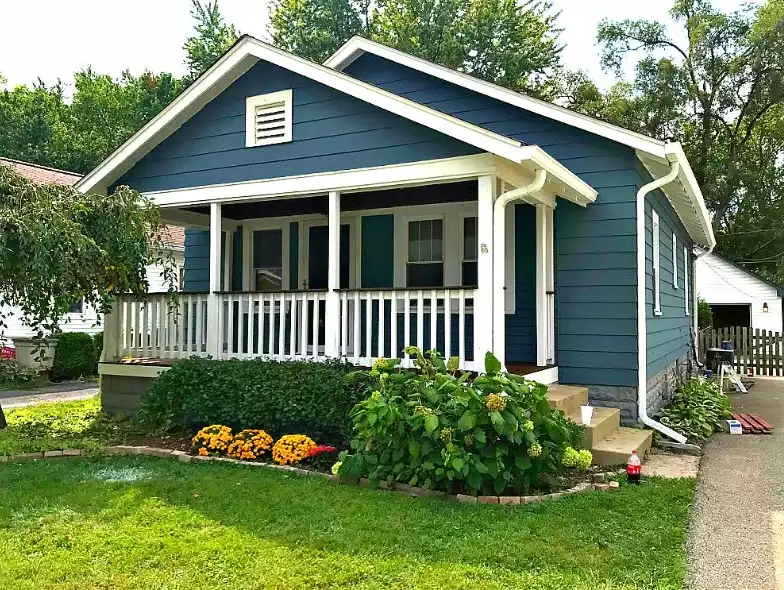 Blue house exterior