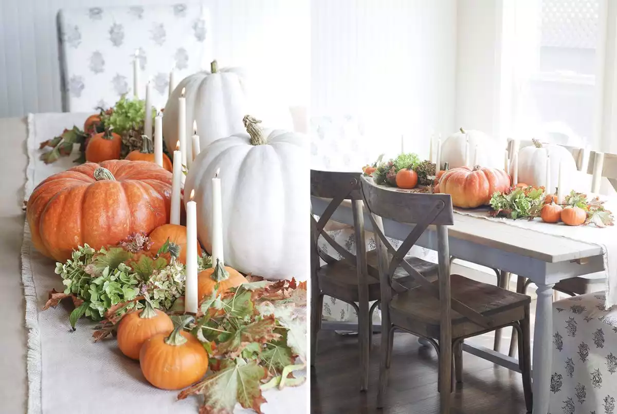 Eclectic Pumpkin Table Display