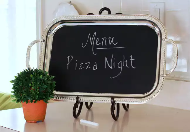 Chalkboard menu tray