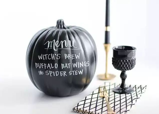 Chalkboard pumpkin menu