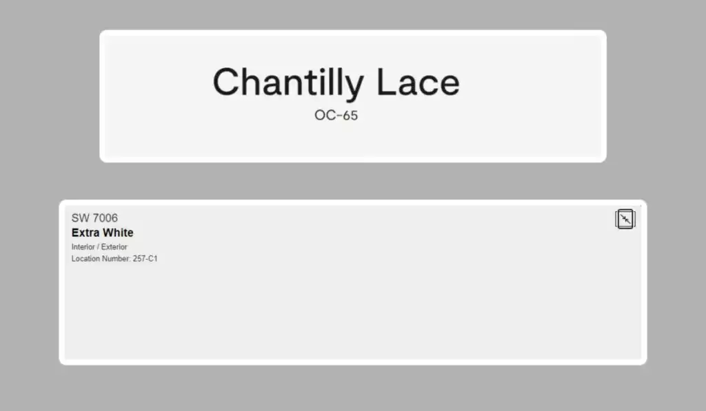 Chantilly Lace vs Extra White