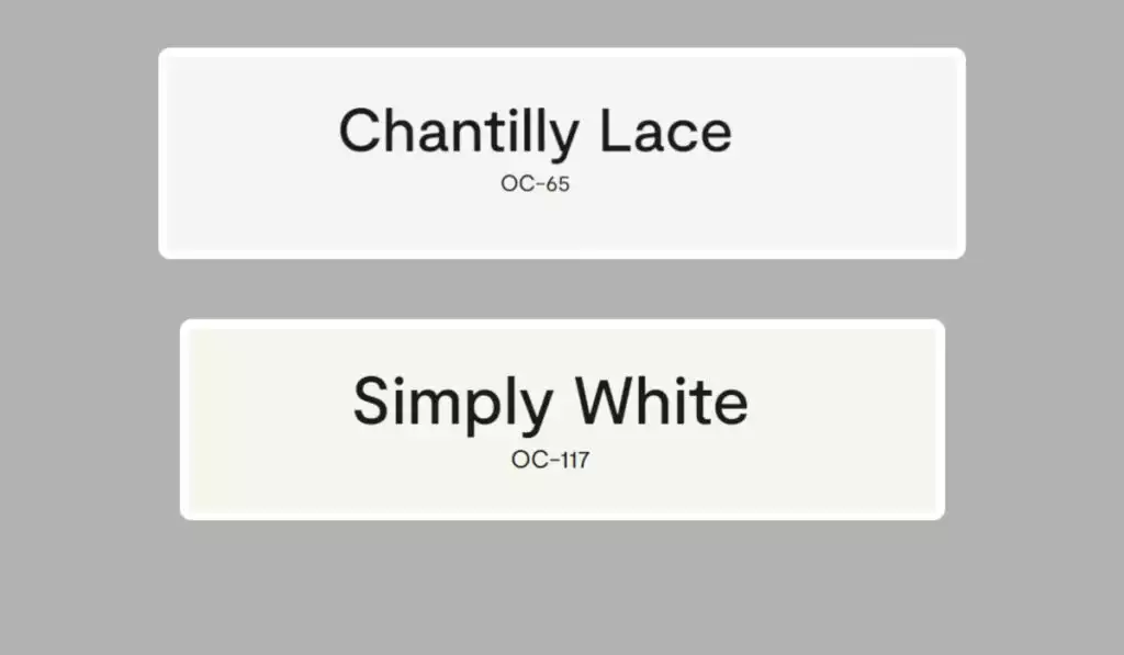 Chantilly Lace vs Simply White: