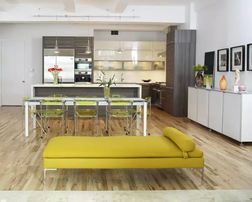 Chartreuse accent day bed