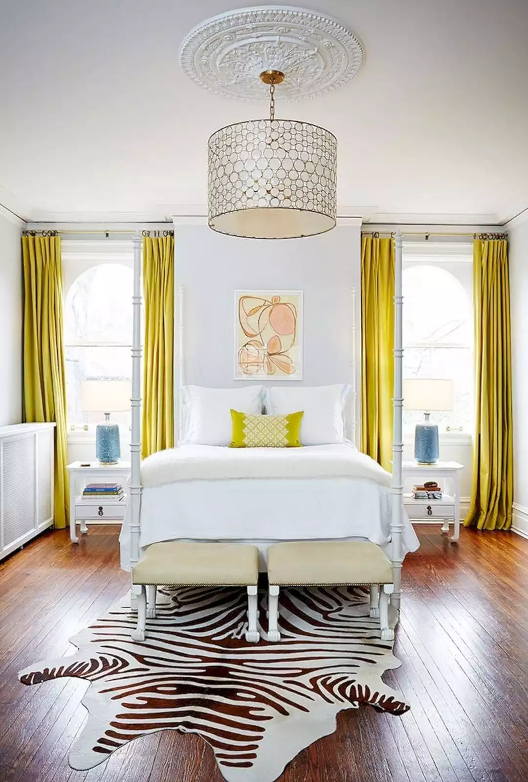 Chartreuse hanging curtains