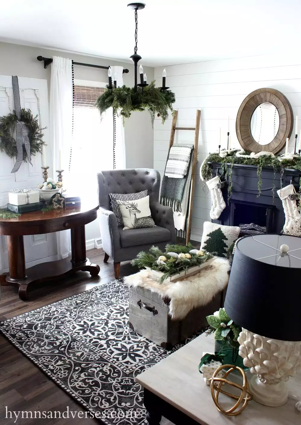 Christmas living room with a country feel