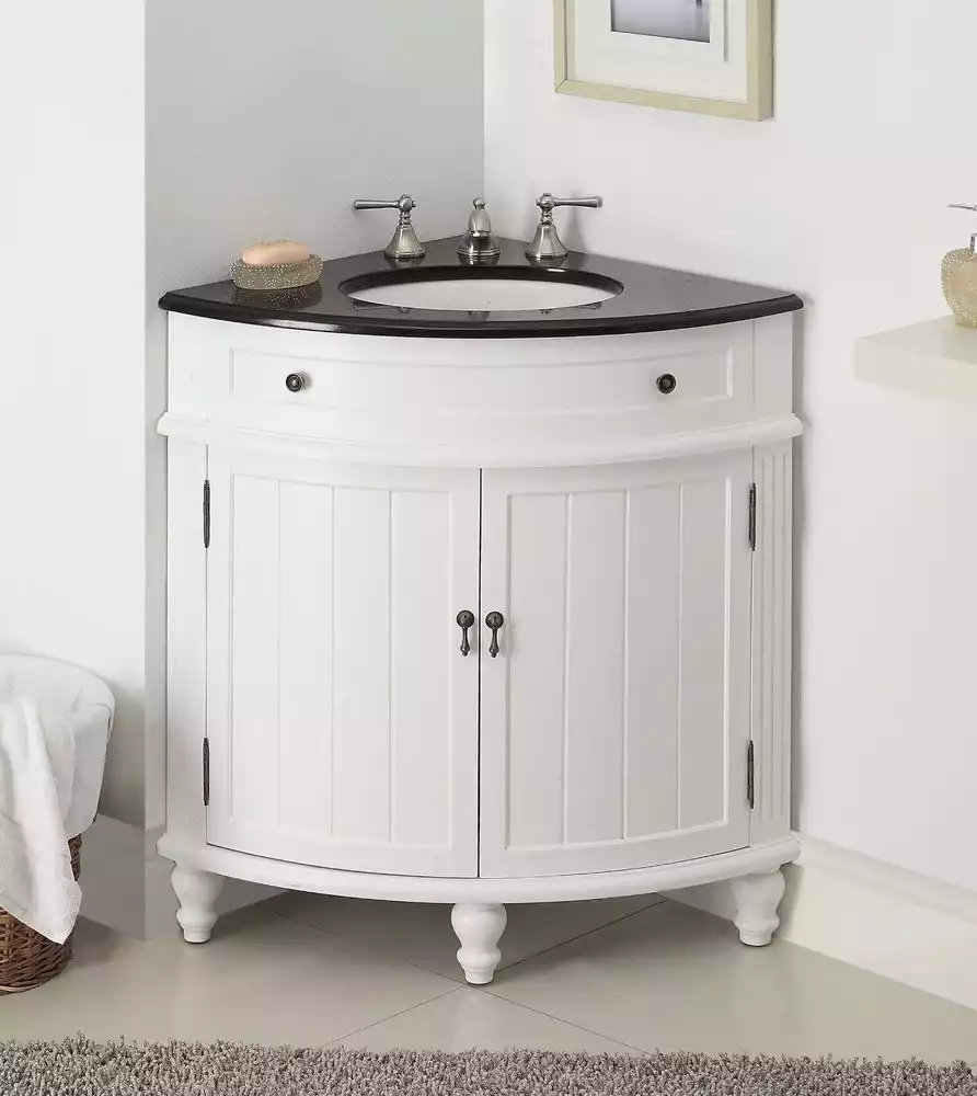 Classic corner vanity round front