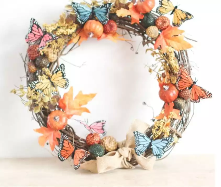 Colorful Butterfly Wreath