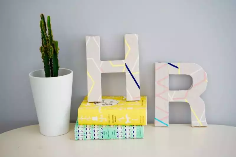 Colorful DIY Fabric Covered Letters