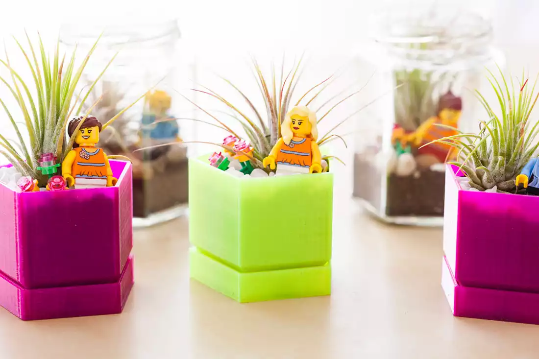 Colorful lego terrarium