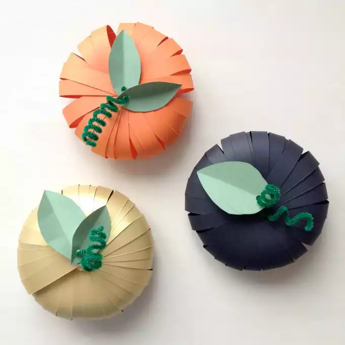 Colorful paper pumpkins