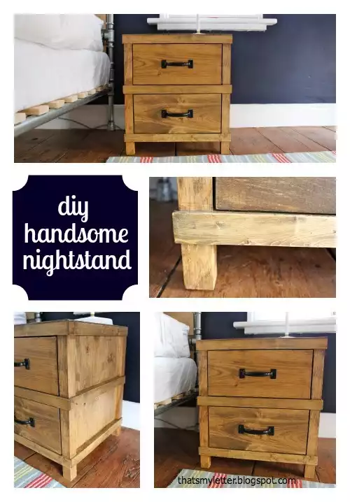 Compact nightstand with two drawers