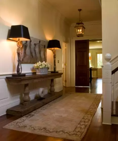Console and lights for foyer