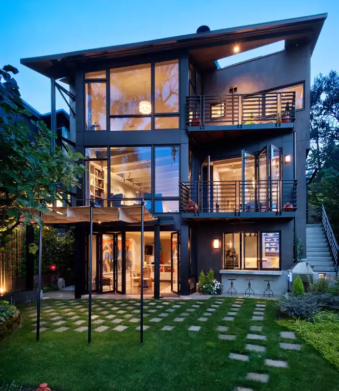 Contemporary House with Window Mullions