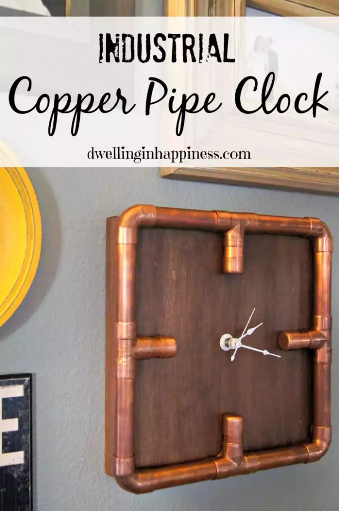 Copper pipe wall clock