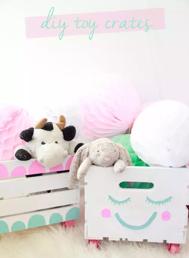 Cute toy storage from wooden crates