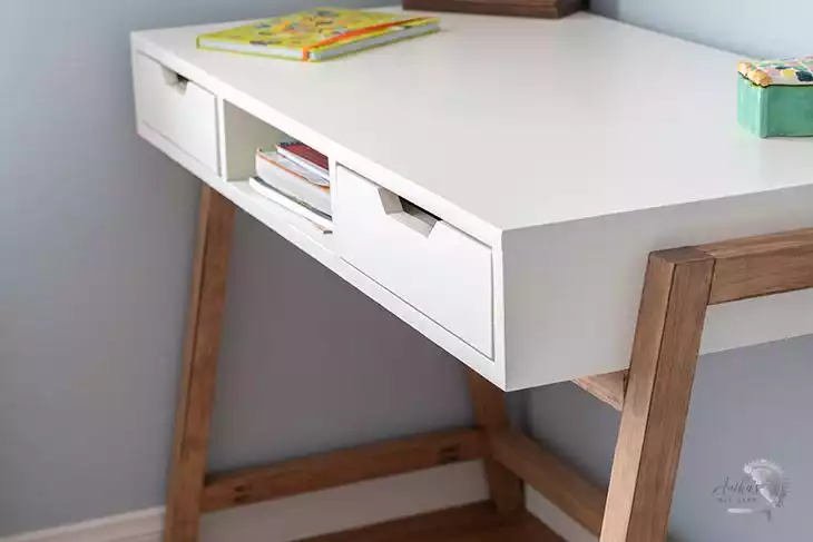 A-frame desk with built-in storage