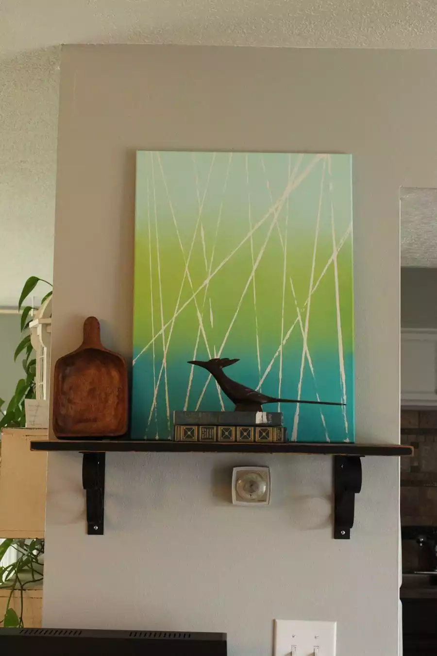 DIY Abstract Art on shelf
