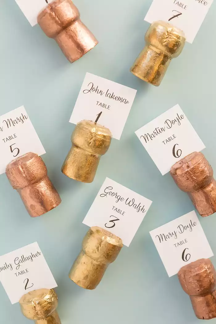 DIY Champagne Cork Crafts Place Card Holders