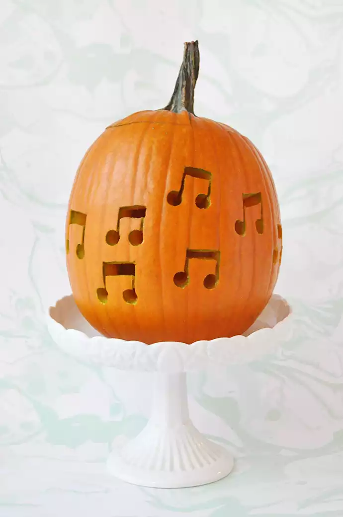 DIY MUSIC NOTE DRILLED PUMPKINS