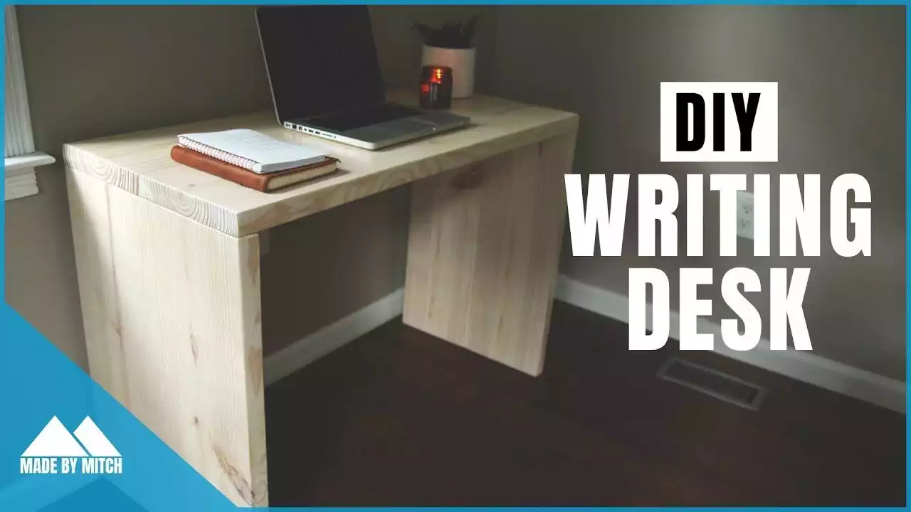 Simple writing desk with a natural wood finish