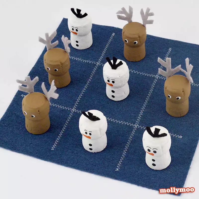 DIY Wine Cork Crafts Tic Tac Toe Game