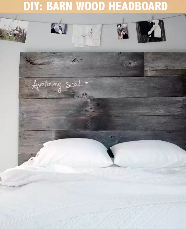 DIY barn wood headboard