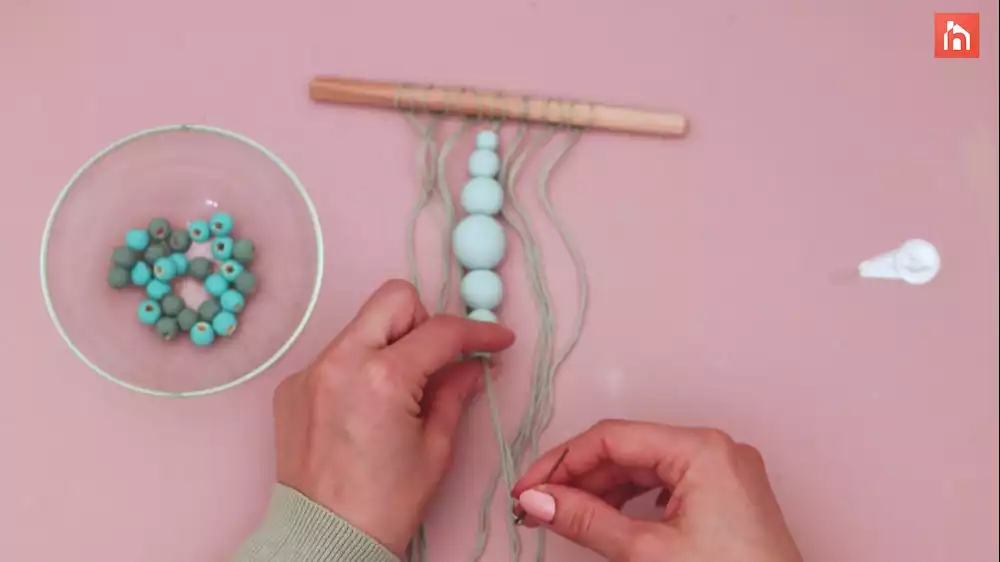 DIY beaded wall hanging 35