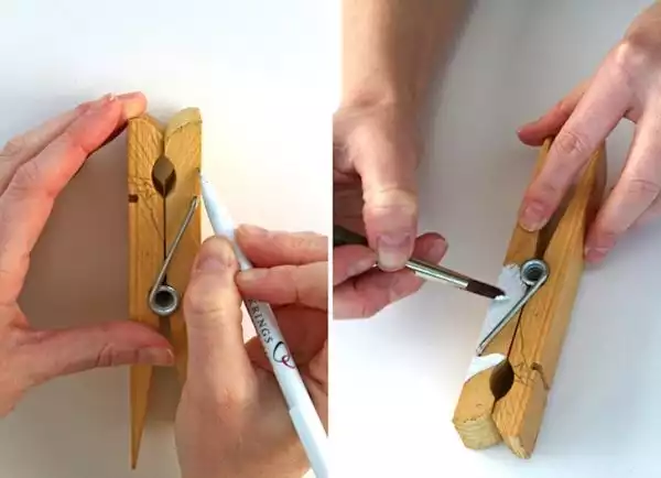 DIY clothespin bride and groom 4