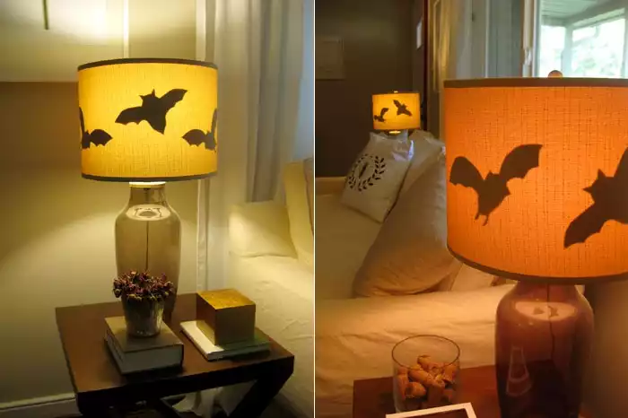 DIY lampshade with paper bats