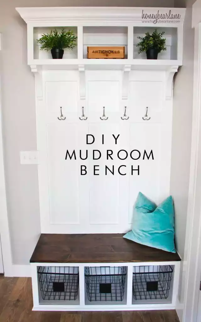 DIY mudroom bench