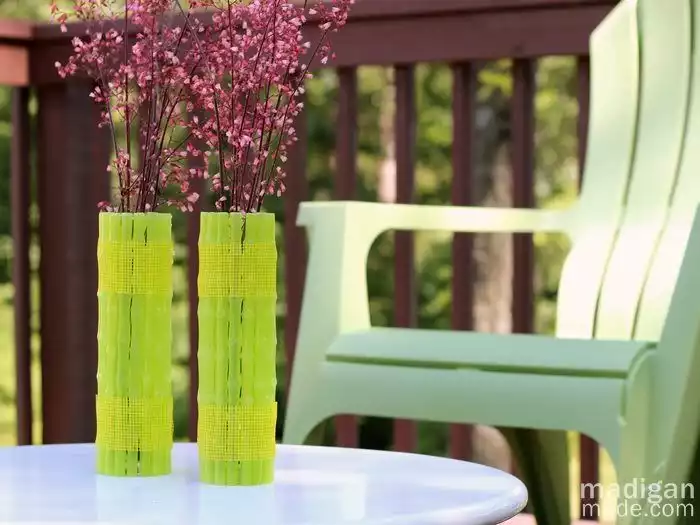 DIY neon straw vase