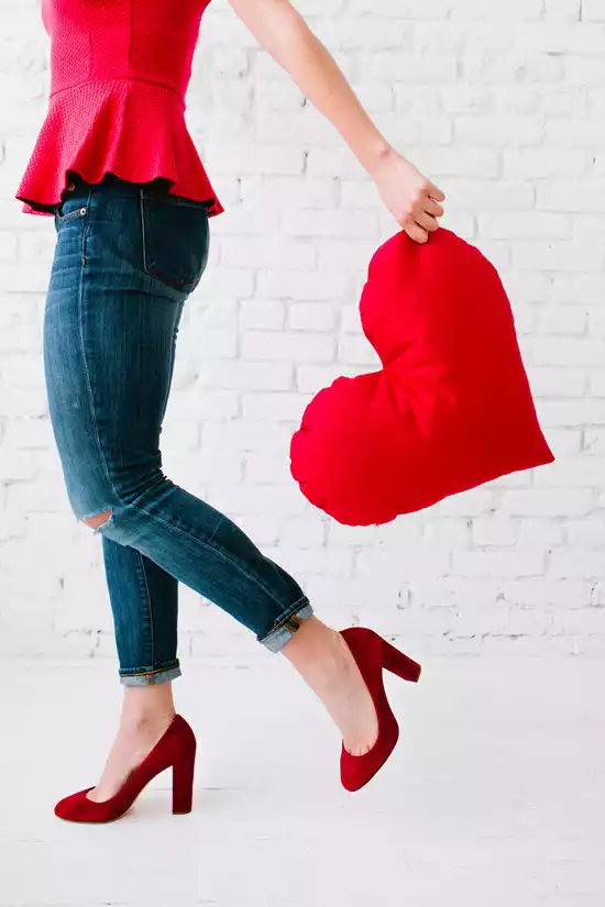 DIY pillow shaped for valentines day