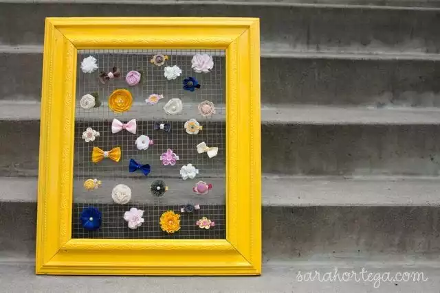 Cute organizer from a repurposed picture frame