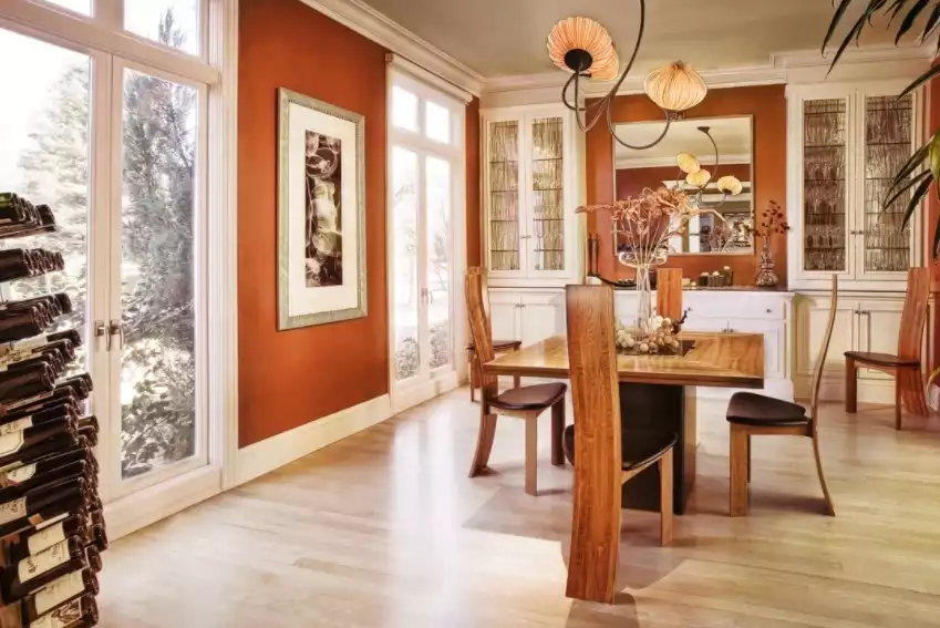 Dining room with unique chairs