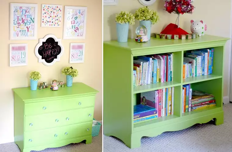 Dresser Turned Bookshelf