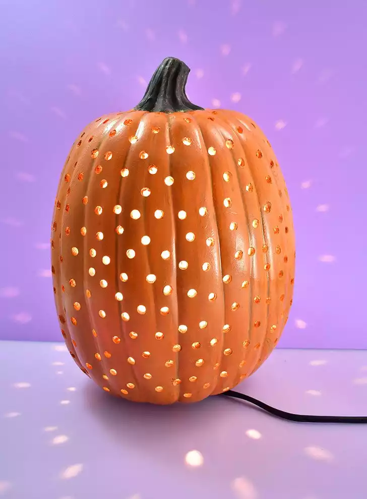Drilled Pumpkin Light