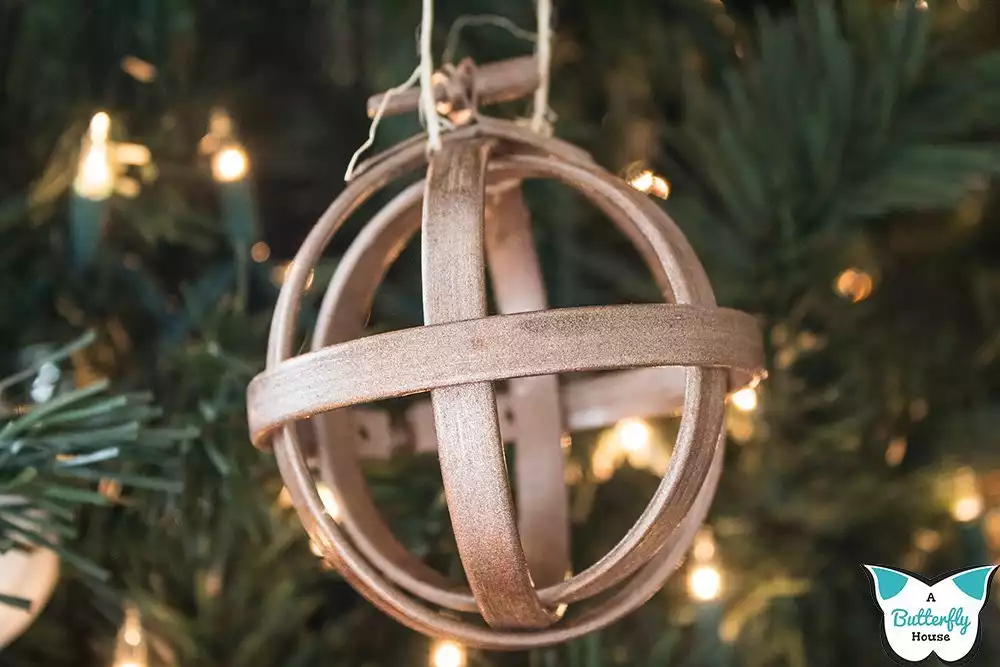 Embroidery hoop Christmas tree ornaments
