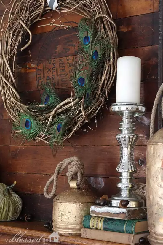 Peacock Feather Wreath