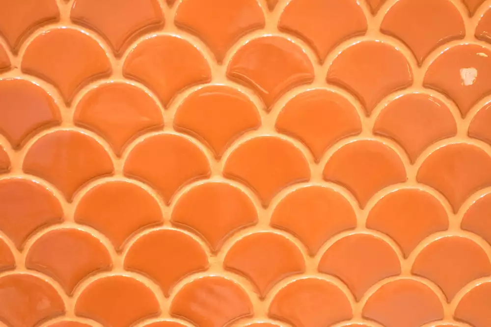 Fish scale bathroom tiles