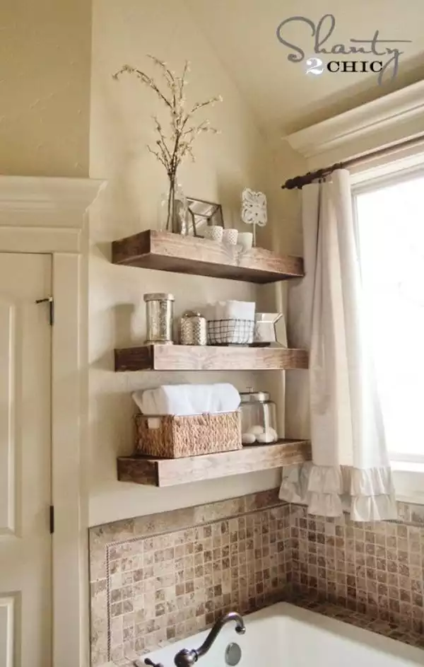 Floating shelves with invisible brackets