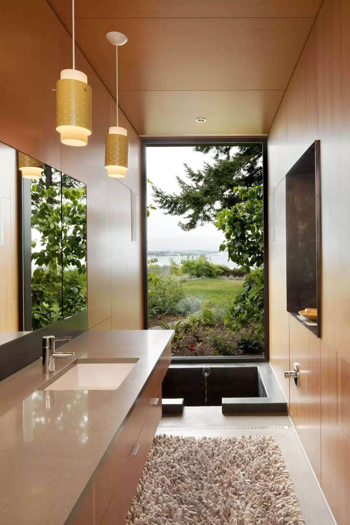 Floor to ceiling windows In the bathroom