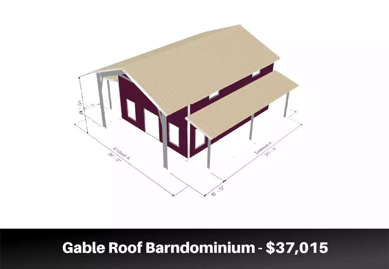 Gable Roof Barndominium - $37,015
