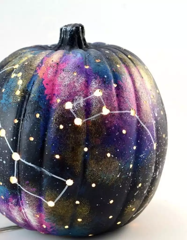 Galaxy Painted Pumpkin