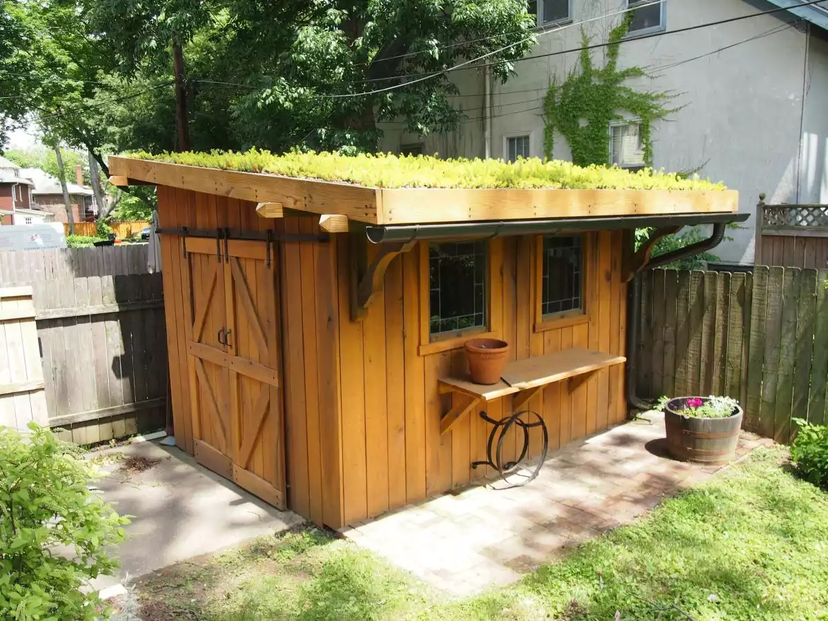 Garden Shed with Beautiful “Green” Skillion Roof