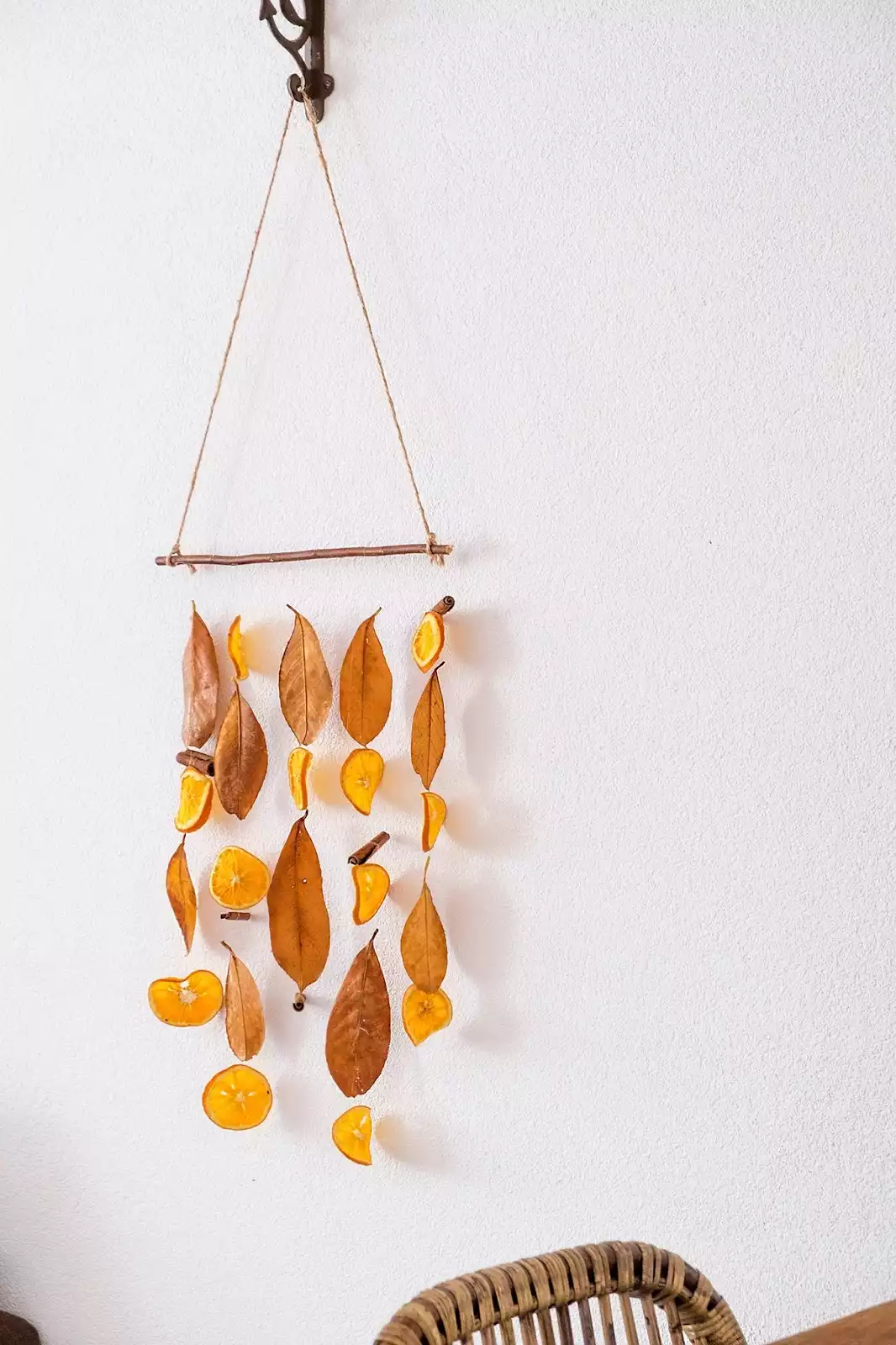 Dried Leaf and Citrus Wall Hanging